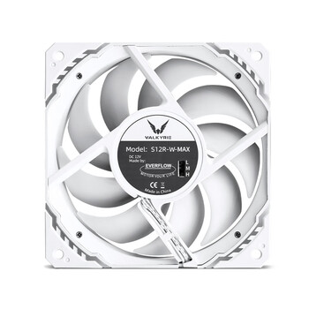 瓦尔基里（VALKYRIE）S12R-W MAX VK FDB轴承 二次动平衡 3300RPM 三档调节 12CM LCP性能反吹风扇 4Pin PWM ARGB灯效