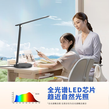 松下（Panasonic）国AAAA级护眼台灯 双轴联动 全光谱高显色 触控调光 儿童宿舍学习阅读LED灯 致岚PRO
