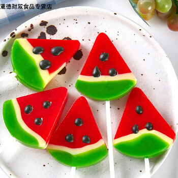 携带糖果儿童水果果汁创意网红高颜值西瓜棒棒糖20g大西瓜硬糖20支装