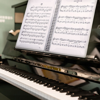 金得利 A4乐谱夹 钢琴谱夹曲谱书夹子 吉他古筝谱夹子 40页文件袋学生曲谱夹五线谱夹可修改书写 米白 CF221 