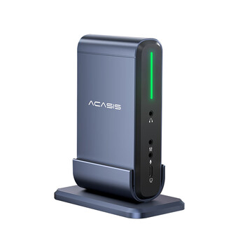 阿卡西斯2路HDMI采集卡1080P双机位同显适配摄像机单反相机教学会议抖音视频带货直播录制盒VC-018Pro