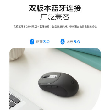 联想（Lenovo）小新无线蓝牙充电鼠标Plus暮霭灰 人体工学设计商务办公轻音便携 笔记本平板通用 M3单蓝牙