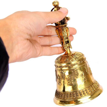 銅製 太極八卦 三叉手鈴 法器 装飾品 工芸品 美術品 置物