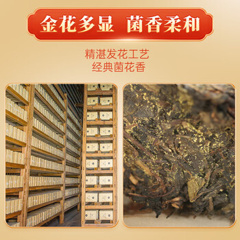 百年木仓中粮中茶湖南安化黑茶 茯砖茶手工金茯1kg 茶叶自己喝