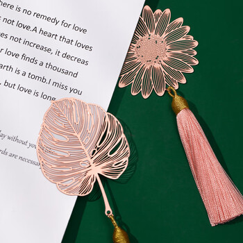 洧宜树叶书签古风金属书签礼盒创意中国风故宫文创伴手礼生日礼物女孩男孩毕业送老师同学纪念意义礼物