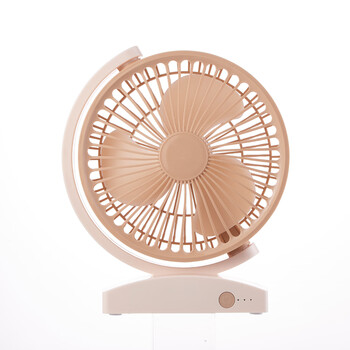 欧利文小风扇桌面家用床上用USB充电静音三档 便携式迷你大风力台式电风扇办公室宿舍风宝 米白【包邮】