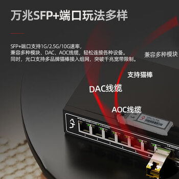 兮克2.5G交换机8口2.5G+1口10G即插即用SKS1200-8GPY1XF家用非管理小型傻瓜交换机可放弱电箱支持NAS