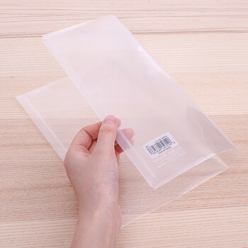 得力10只A4文件袋按扣资料袋塑料档案袋文件保护试卷票据收纳袋8308透明  10只/包