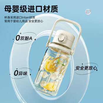 格米（germ）可口可乐夏季塑料杯带吸管耐高温大容量运动水杯1250ML漫暮黑