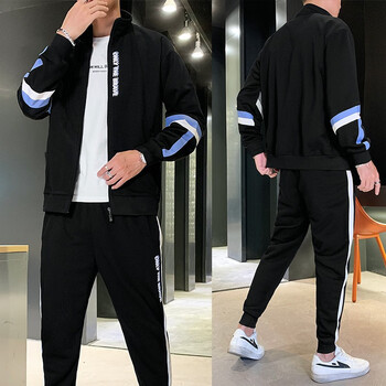 富丁王秋季运动套装套装男运动服衣服男装男秋冬季男士健身服跑步服