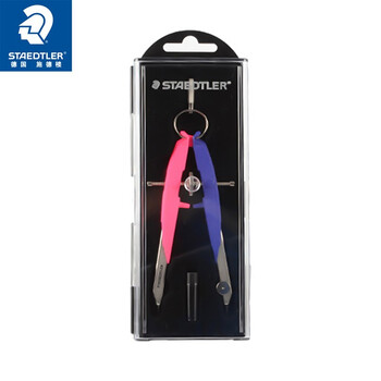 施德楼（STAEDTLER）中车圆规 精准锁距工程绘图工具套装 金属机械制图学生考试用铅芯款圆规-粉紫色55600-N2