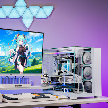 半岛铁盒（PADO）白泽360MAX 白色海景房 ATX 台式机电脑主机箱（无A柱/三面玻璃/支持360水冷/7风扇位/4090显卡）