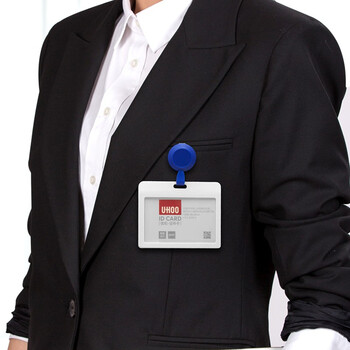 优和（UHOO） 6792-6 易拉扣 灰白 6个/盒  证件卡套 胸卡伸缩夹扣