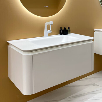 杂新 定制美国杜邦可丽耐一体盆台面圆弧角浴室柜组合洗脸池洗手台盆