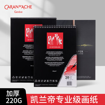 凯兰帝CARANd'ACHE瑞士卡达A4画纸20张绘画本绘画素描彩铅绘画手绘专业学生素描纸454004美术写生