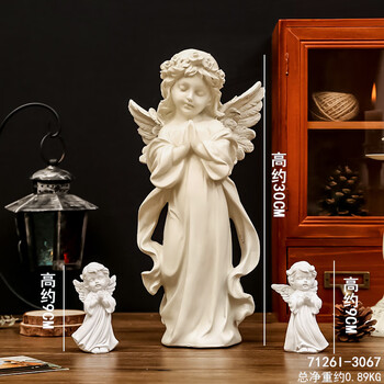 天使像 約30cm 石膏製　女神像 サモトラケ ニケ 石膏像 フィギュア 勝利の女神 インテリア オブジェ レプリカ ホワイト 小 (ホワイト, 小) | ホリック
