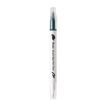 派通(Pentel )双头柔绘笔软头手账笔学生马克笔彩绘绘画笔花体英文素材美术动漫水彩SESW30C-T125E深绿色水彩笔 派通(Pentel )双头柔绘笔软头手账笔学生马克笔彩绘绘画笔花体英文素材美术动漫水彩SESW30C-T125E深绿色水彩笔