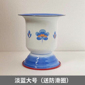 搪瓷痰盂痰盂坐便器尿壶尿桶便盆女卧室家用搪瓷高脚儿童老人卧床移动马桶淡蓝大号 送防滑圈 图片价格品牌报价 京东
