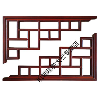 东阳木雕吊顶枪角中式装修实木仿古雕花线条镂空花格欧式角花梁托带框