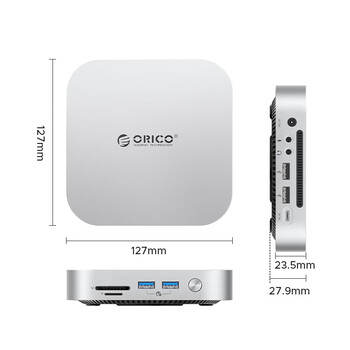 奥睿科（ORICO）适用Macmini M4扩展坞底座Studio转换器M.2固态硬盘盒苹果桌面支架配件拓展坞 MiniLink-M49P