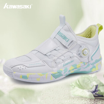 kawasaki川崎羽毛球鞋耐磨纽扣鞋带男女款运动鞋穿越2.0Mid 白色 39 kawasaki川崎羽毛球鞋耐磨纽扣鞋带男女款运动鞋穿越2.0Mid 白色 39