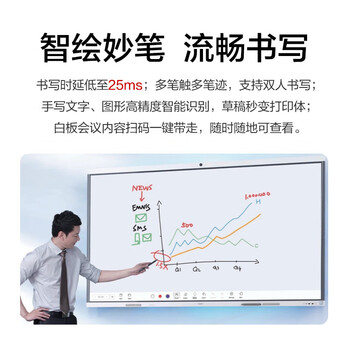 华为（HUAWEI）会议平板一体机IdeaHub B2 Base青春版65英寸 4+32G 移动支架+遥控器+书写笔