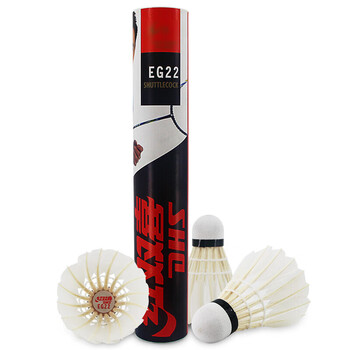 红双喜DHS鹅毛耐打羽毛球训练级EG22(12只装)