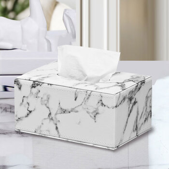 侑家良品 创意纸巾盒大理石纹餐巾纸抽盒 客厅纸巾收纳盒简约北欧风