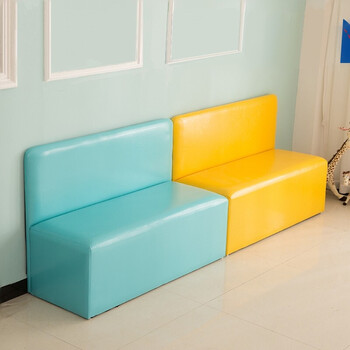馨怡福实木长条凳家具长条凳子多色简易靠背软包长条沙发游乐场休息