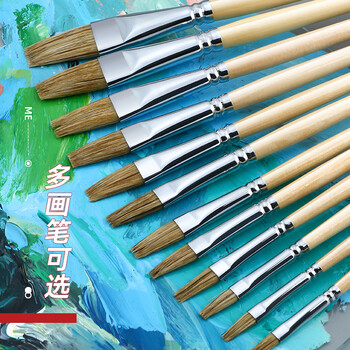 中盛画材(transon)油画笔 单支猪鬃平头水粉油画丙烯颜料专用画笔排笔 绘画手绘墙绘毛笔工具美术生5号美术写生 中盛画材(transon)油画笔 单支猪鬃平头水粉油画丙烯颜料专用画笔排笔 绘画手绘墙绘毛笔工具美术生5号美术写生