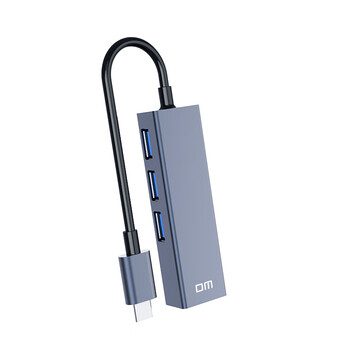 DM大迈 Type-C转USB2.0分线器 四合一扩展坞 转百兆网口 HUB集线器 笔记本电脑外置有线网卡 CHB002