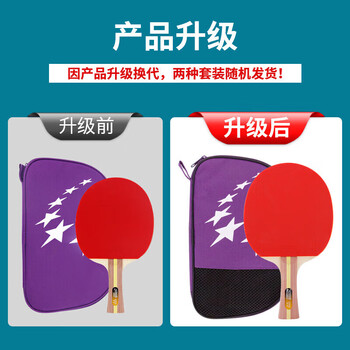 红双喜(DHS)二星级乒乓球拍横拍训练成品拍升级版双面反胶H2002
