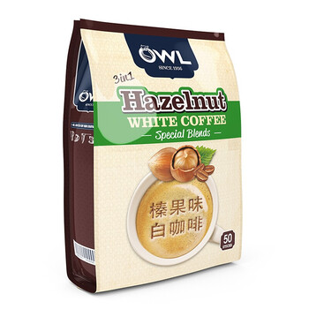 猫头鹰（OWL）三合一拉白咖啡粉量贩精装1kg(20g*50条）榛果味饮品马来西亚进口