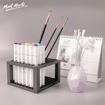 蒙玛特(MontMarte)笔架82孔画笔插笔架美术生毛笔笔筒铅笔收纳架油画水彩水粉水彩笔马克笔架子VMAXX0040