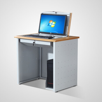 宝都翻转电脑桌显示器隐藏式电脑桌学校教室学生桌电教室培训桌l12