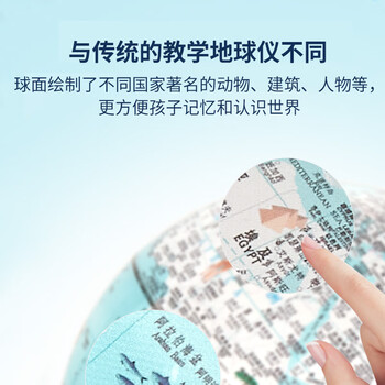 北斗万向智能点读地球仪男女孩生日礼物3D立体凹凸开学教师开学儿童节玩具高端摆件礼盒E2087WARW