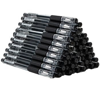 齐心(Comix)【热门商品】60支装 黑色0.5mm中性笔签字笔水笔子弹头拔帽办公文具用品 Q009