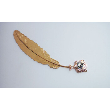 书签 赫奇帕奇格兰芬多拉文克劳斯莱特林学院金色羽毛书签礼物利瑞芬