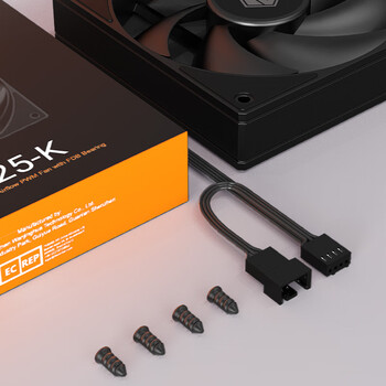 ID-COOLING （酷凛）12CM机箱风扇 黑色无光 FDB轴承  PWM温控散热 适用电脑CPU水冷风冷散热器改装 AF-125-K