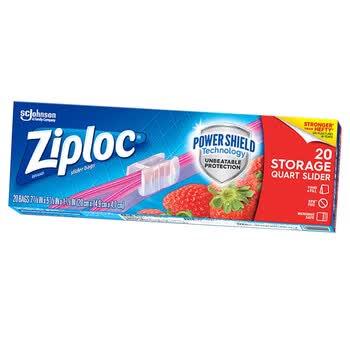 ziploc密保诺拉链式保鲜袋中号20个 可重复使用 食品级密封袋
