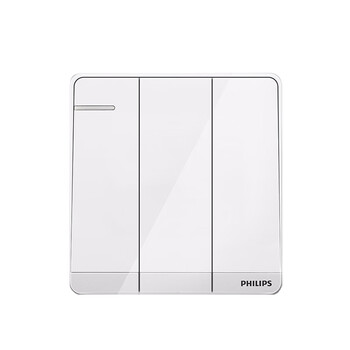 【PHILIPS一开单控】PHILIPS 三开单控 86型墙壁开关面板飞逸白定制【行情 报价 价格 评测】-京东