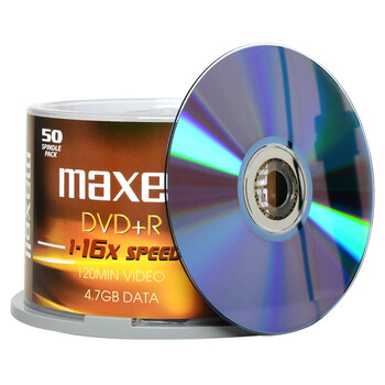 麦克赛尔(Maxell)DVD+R光盘 刻录盘 光碟 空白光盘 16速4.7G台产 办公系列 黄纹黑尊桶装50片 麦克赛尔(Maxell)DVD+R光盘 刻录盘 光碟 空白光盘 16速4.7G台产 办公系列 黄纹黑尊桶装50片