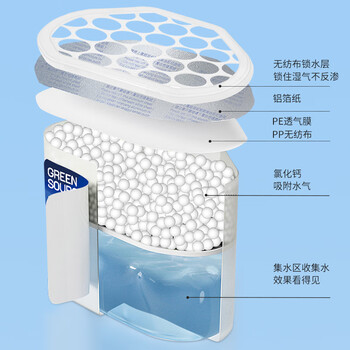绿之源除湿盒500ml*3盒 干燥剂 除湿剂 防潮剂防霉衣柜房间车内除湿神器
