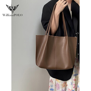 英皇保罗(williampolo)2024小众设计新女包春春夏复古大容量托特包单