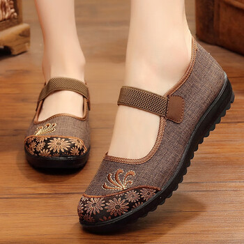 老北京布鞋女官方旗舰店妈妈鞋中老年人舒适女鞋鞋子女款 7170-17咖色