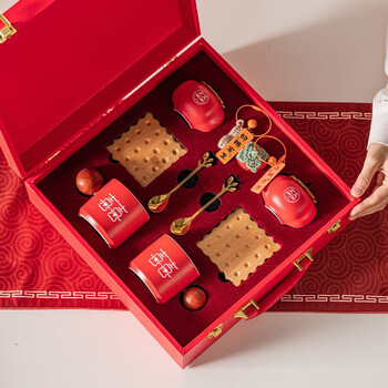 结婚礼物新婚婚礼伴手礼对杯婚庆订婚用品送新人朋友闺蜜礼品套装红色