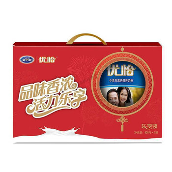 雅士利优怡高钙奶粉罐装礼盒装牛奶粉800gx2罐礼盒装