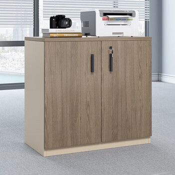 森菲亚办公柜矮柜木质文件柜办公室茶水柜员工带锁储物柜 两门四抽