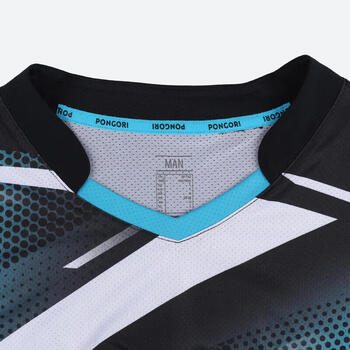 迪卡侬（DECATHLON）男式乒乓球运动T恤短袖训练羽毛球服湖蓝色L-4874110