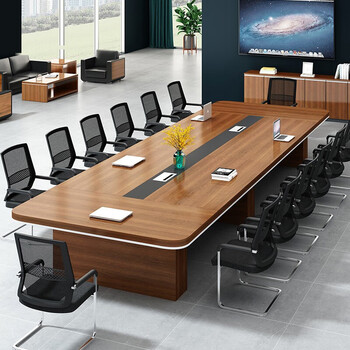 圣黎 办公家具会议桌长桌椅组合简约现代长方形大型洽谈桌工作台培训